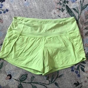 Lululemon Run Times Short 4inch LIME GREEN Size 6